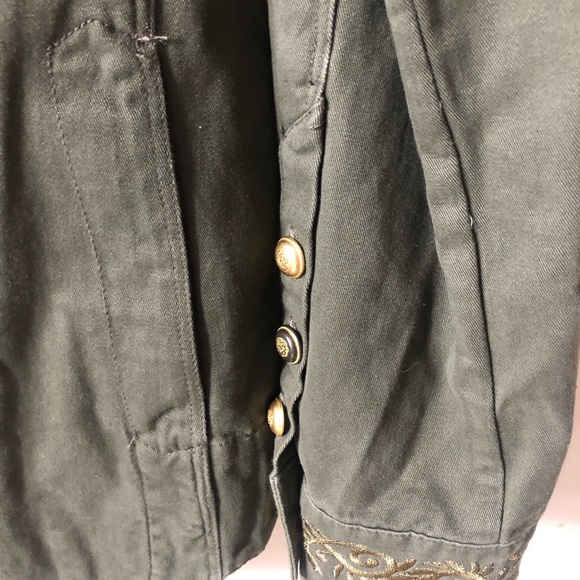 ❤️Zara Trafaluc Military Green Shirt Jacket Shacket Embroidered Golden Pockets S - Picture 6 of 11